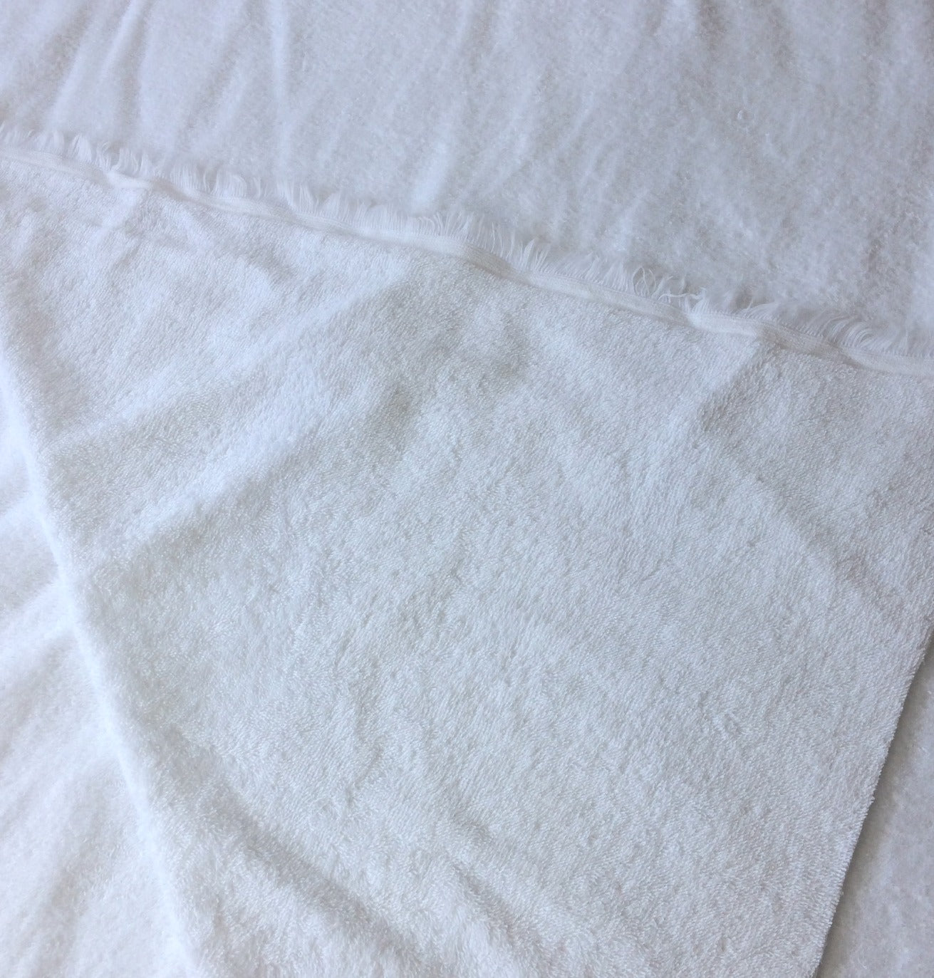 Brilliant white terry toweling fabric, 100% cotton double sided